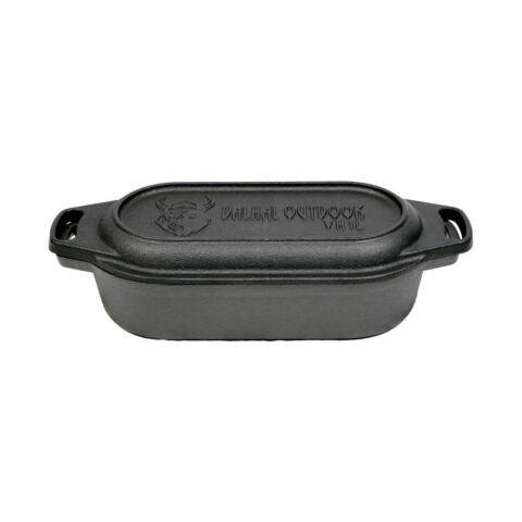 Dutch Oven Braadpan Gietijzer met Grill Deksel Ovaal 1 Liter