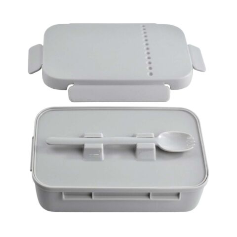 Lunchbox met 2 compartimenten en lepel/vork