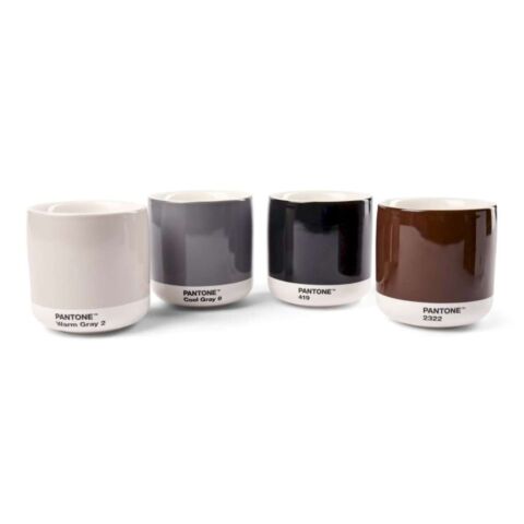 Latte Beker Dubbelwandig 220 ml in Giftbox - Warm Gray/Cool Gray/Brown/Black