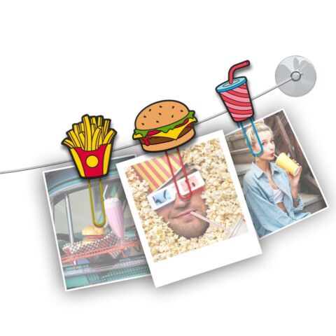 Fun Decoratie Fotoclips ClipIt Fast Food Set van 6 Stuks