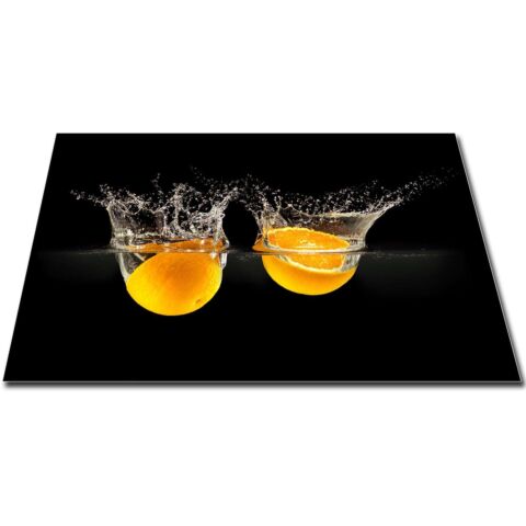 Inductie Kookplaatbeschermer Sinaasappel Splash 73x52 cm