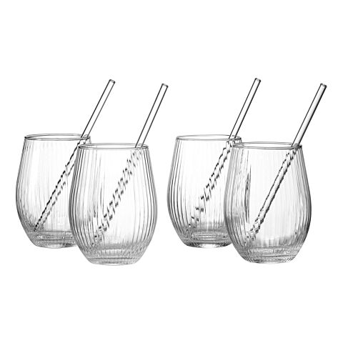 Spritz Drinkglas met Glazenrietje Set van 4 Stuks