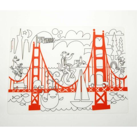 Kinderen Placemat Mark-Mat Fun on the Golden Gate + 4 Markers 40 x 32 cm.