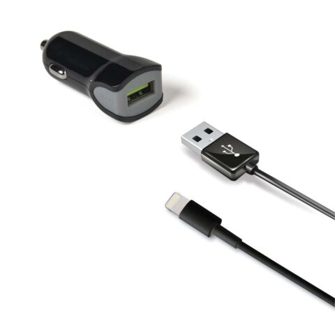 Turbo Autolader USB 2,4A en Kabel USB USB-Lightning