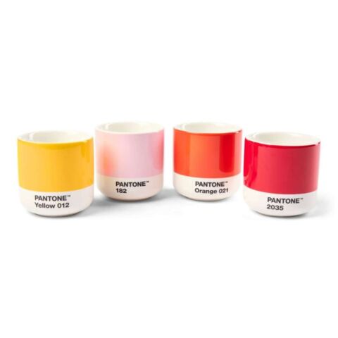 Macchiatobeker 100 ml Giftbox Set van 4 Stuks - Yellow/Red/Orange/Light Pink