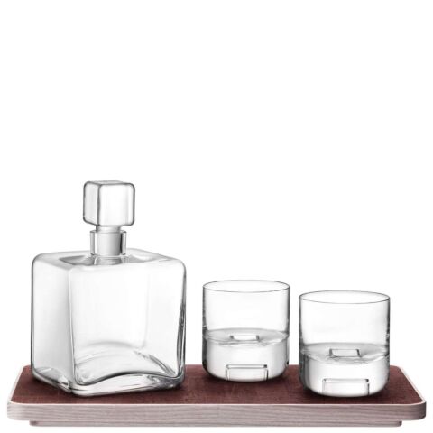 Cask Whisky Connoisseur Set met Dienblad Set van 3 Stuks