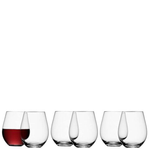 Stemless Rode Wijn Glas 530ml Set van 6 Stuks