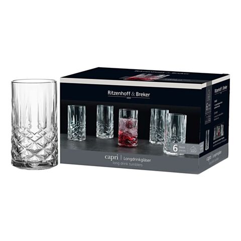 Capri Longdrinkglas 360 ml Set van 6 Stuks