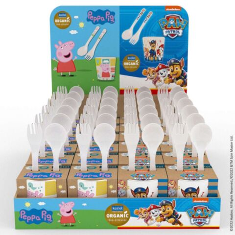 Easy Eater Toonbankdisplay Beker Bestekset Paw Patrol/Peppa Pig Set van 24 Stuks