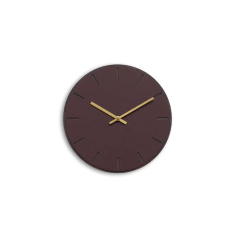 Wandklok Ø 28 cm Burgundy Donker Eiken Wijzer Goud