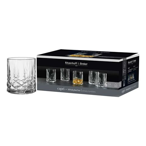 Capri Whiskyglas 350 ml Set van 6 Stuks