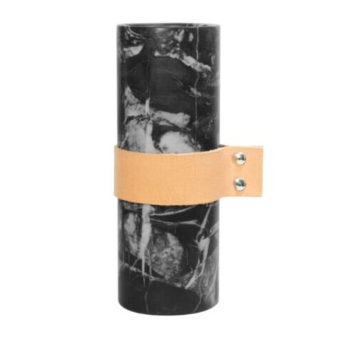 Marmer Vaas Marmer met Lederen Band 8 x 22 cm