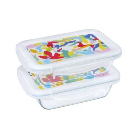Cook & Go Lunchbox met Deksel 800 ml Abstract Set van 2 Stuks