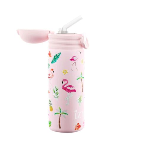 Kids Thermosfles met Rietje 350 ml Flamingo