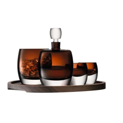 Whisky Club Connoisseur Set met Dienblad Set van 4 Stuks