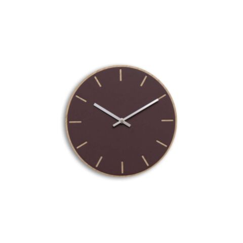Wandklok Ø 28 cm Burgundy Eiken Wijzer Zilver