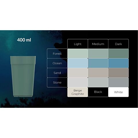 CirculCup Beker 400 ml Transparant Blauw Set van 128 Stuks