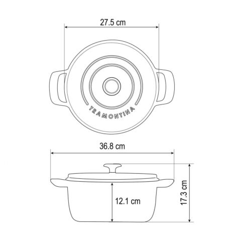 Braadpan met Deksel &Oslash; 26 cm 5,6 liter Gietijzer