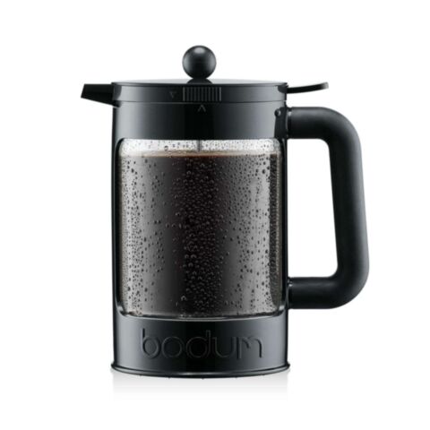 Bean Set French Press Cafeti&egrave;re voor IJs koffie met Yohki-Deksel 12 Kops 1,5 liter Zwart