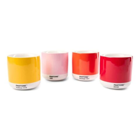 Latte Beker Dubbelwandig 220 ml in Giftbox - Yellow/Red/Orange/Light Pink