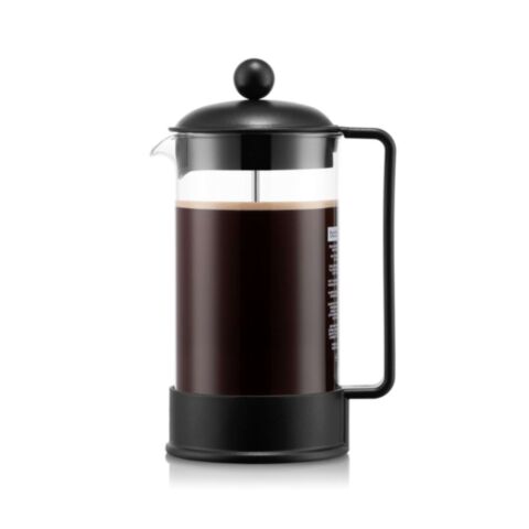 Brazil French Press Cafeti&egrave;re 8 Kops 1 liter Zwart