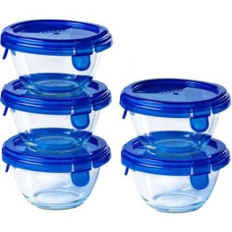 Cook & Go Schaal Rond met Deksel 200 ml Set van 5 Stuks