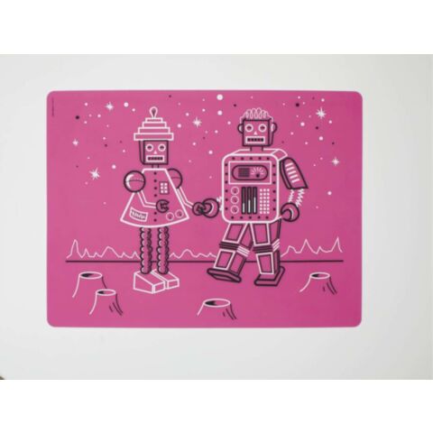 Baby Placemat Mark Matz Robot Love - Cotton Candy 40 x 32 cm.