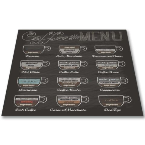 Inductie Kookplaatbeschermer Coffee Menu 60x60 cm