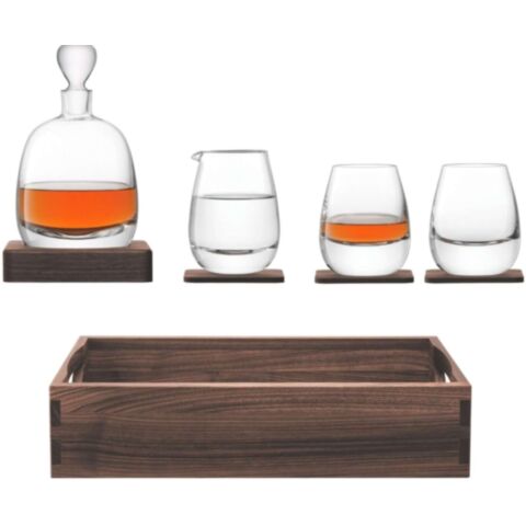 Whisky Islay Karaf Set met Onderzetter Set van 8 Stuks