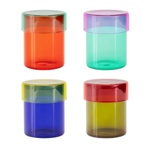 Pot Glas Cosima Ø 7,5 cm Set van 4 Stuks Assorti