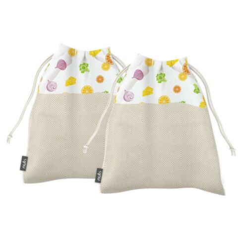 Eco Friendly Vershoudzak Klein Set van 2 Stuks Fruit & Vegetable