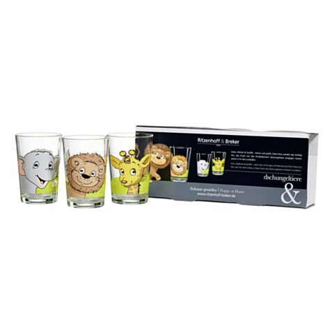 Afrikatiere Drinkglas 205 ml Set van 3 Stuks