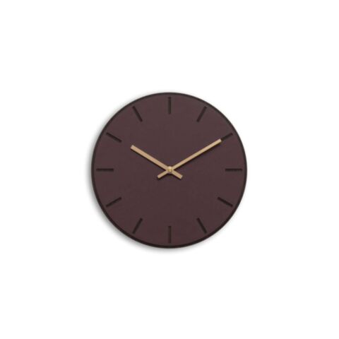 Wandklok Ø 28 cm Burgundy Donker Eiken Wijzer Koper