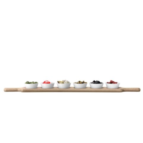 Paddle Tapasset met Serveerplank Set van 6 Stuks