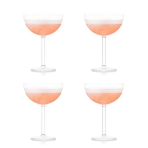 Oktett Champagnecoupe Kunststof 280 ml Set van 4 Stuks Transparant