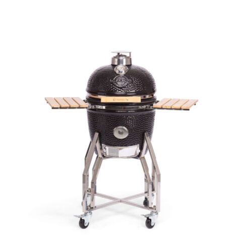 BBQ Kamado 16 inch Medium met Onderstel en Zijtafels en Grillverhoger en Hitteschild