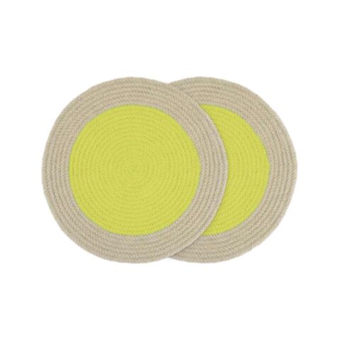 Placemat Lime Katoen Set van 2 Stuks