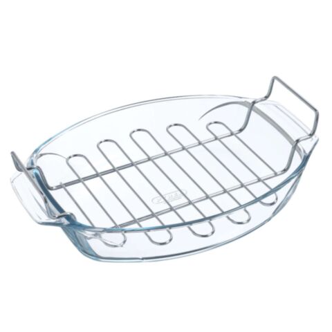 Let's Share Ovenschaal met Rooster Ovaal met Grepen 38x27 cm 4 liter