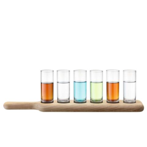 Paddle Wodka Set met Serveerplank Set van 6 Stuks